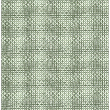 Manhattan Comfort Miramar Zia Green Basketweave 33 ft L X 205 in W Wallpaper BR4014-26438